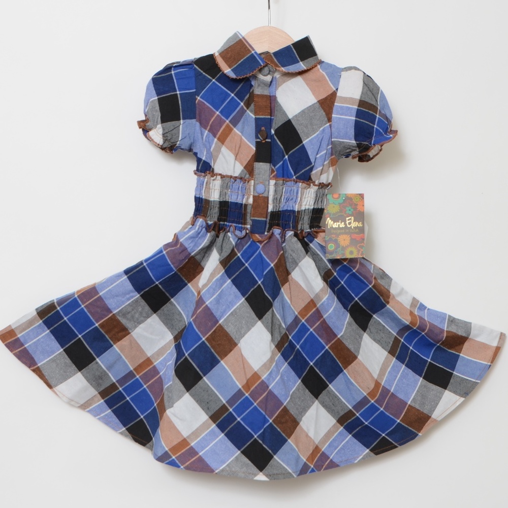 **MARIA ELENA**FLAIR**PLAID DRESS** NWT**2T
